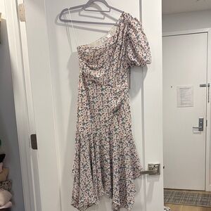 Astr One-Shoulder Dress with Floral Print